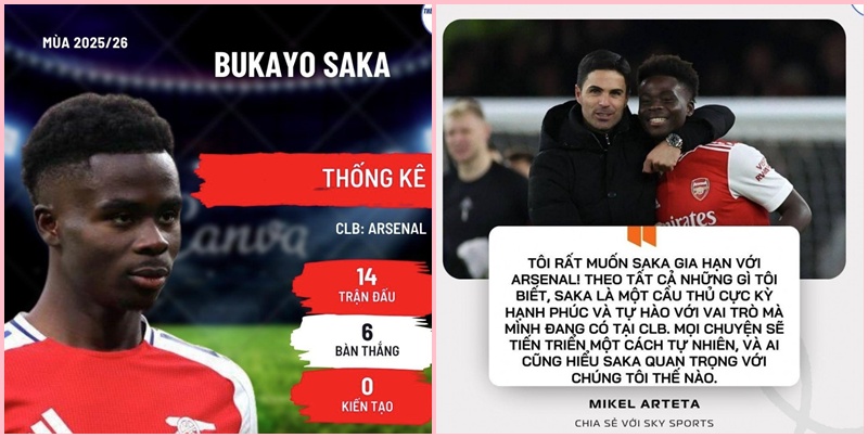 Arsenal chỉ cách 1 bước để gia hạn hợp đồng Saka